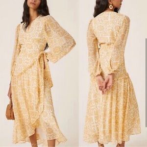 NWT Anthropologie Geo Long Sleeve Wrap Dress